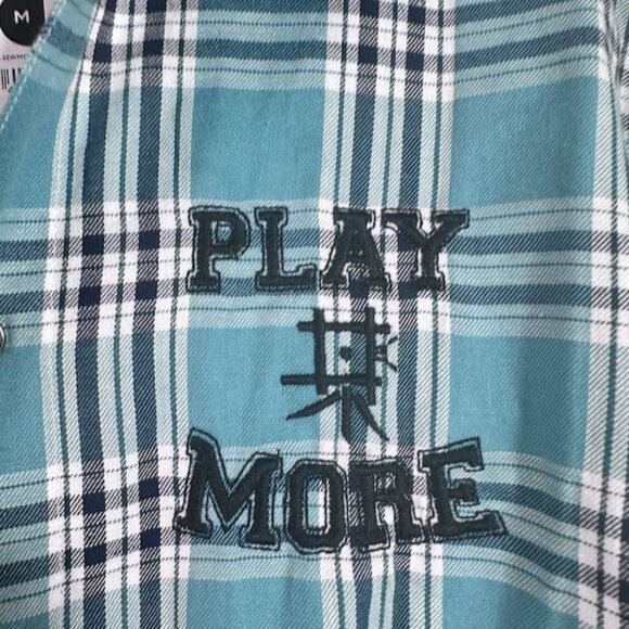 Desigual Men's Patchwork Plaid Cotton Button-Up Long Sleeve Shirt - Size M NWT - Picture 4 of 11